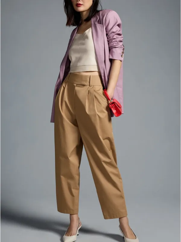 EXQUISE for ANTHROPOLOGIE Barrel Leg Chino Pants in Cedar size XS - Image 2