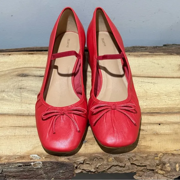 Maeve Red‎ Double Strap Mary Janes Size 10-10.5 A48 - Image 4