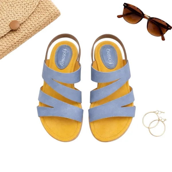 Eurosoft Nadine Blue Comfort Footbed Slingback Modified Sandals Womens Size 8M - Image 2