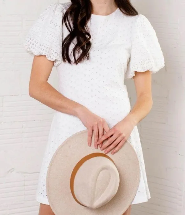 Free People Apricot Rose Mini Dress. Eyelet dress - Image 3
