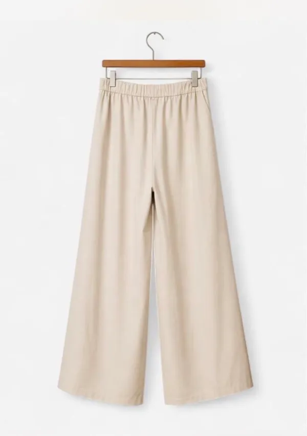 ✨ Women’s Cream High-Waisted Wide-Leg Pleated Trousers (Size M) ✨ - Image 4