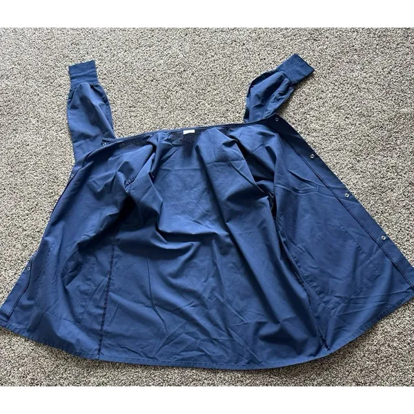 Medline Women's Navy Blue‎ Long Sleeve Snap Button down Scrub Top Size Medium - Image 10