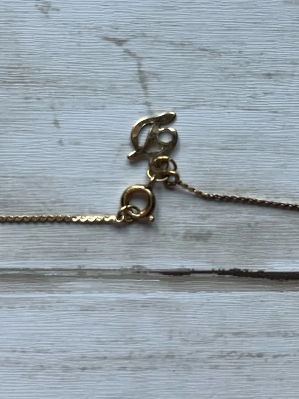 Vintage Tory Burch Gold Initial Disc Pendant Necklace - Image 5