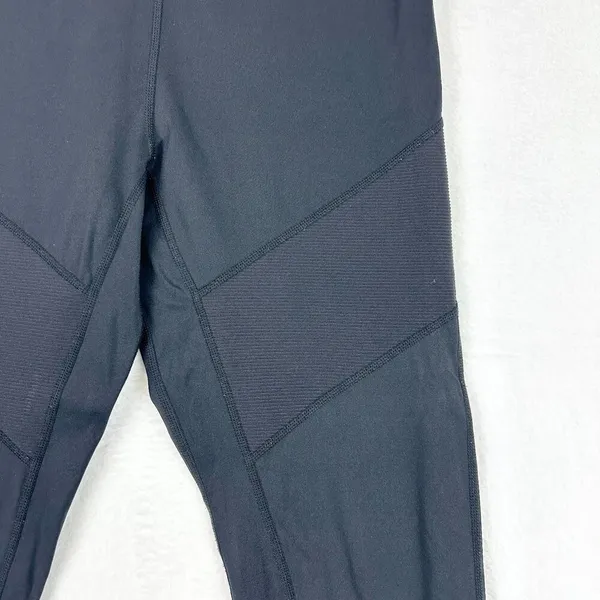 Moto Leggings Size 12 Cropped Black Athletic Athleisure READ - Image 3