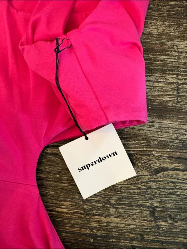 superdown Jamie Cut Out Dress Womens S Hot Pink NWT One Sleeve Asymmetric - Image 6