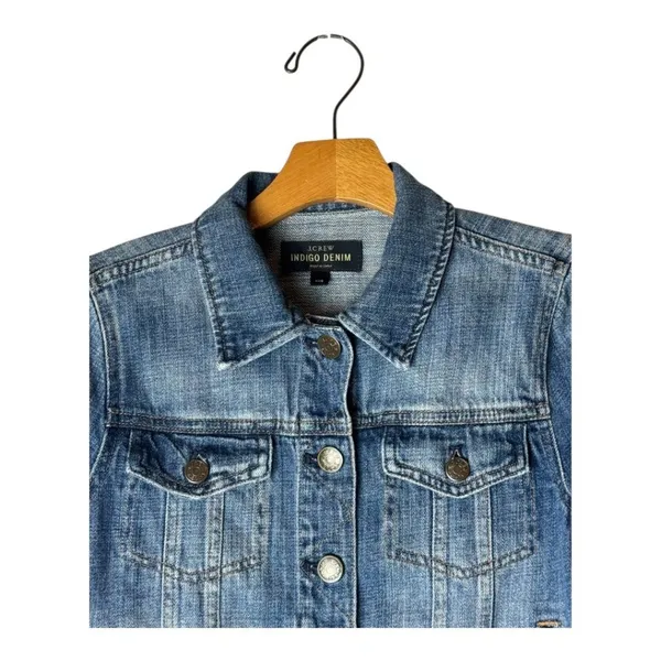 J Crew Jacket Women XXS Blue Indigo Classic Denim Button Front Jean Outdoor‎ - Image 5
