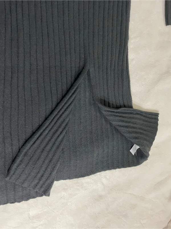 aerie Ribbed Knit Midi Sweater Dress in Grey Size M - Image 9