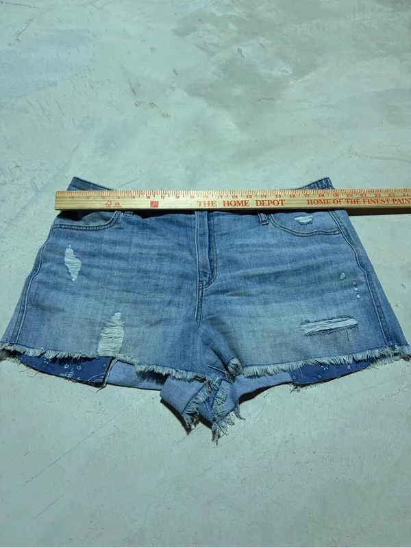 Aerie Light Blue Distressed Denim Shorts XL - Image 4