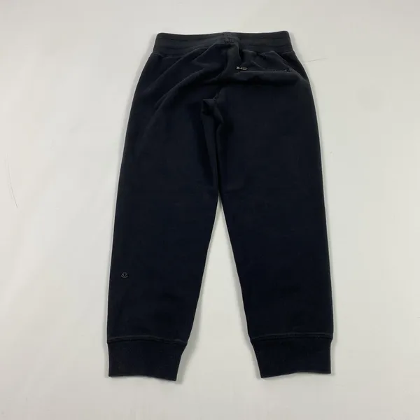 Lululemon Jogger Pants Womens 2 Black Ribbed Cuffs Back Zip Pocket Logo Lounge‎ - Image 10
