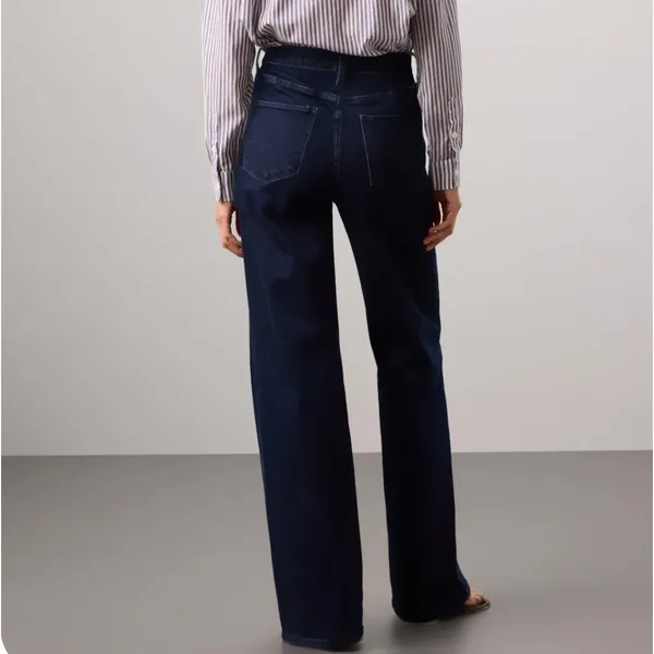 Joe's Jeans Wide Leg Jeans Size 30 Dark Wash Long Cotton Business Casual $200 - Image 2
