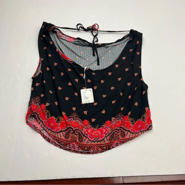 Free People‎ Silas Printed Tank Top Size XS Black Combo Sleeveless Pullover NEW - Image 13