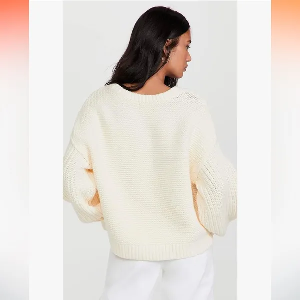 Free People Women's Dream Cable Crew Tan - Image 3
