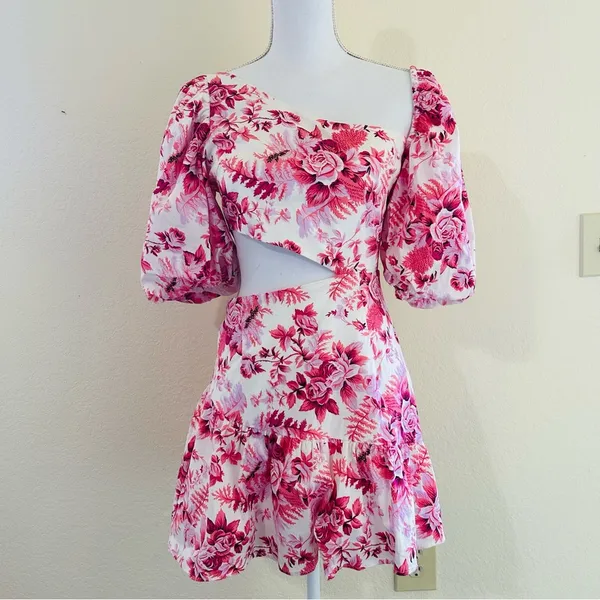 Hello Molly // Sweetest Kind Pink Floral Mini Dress - Image 5