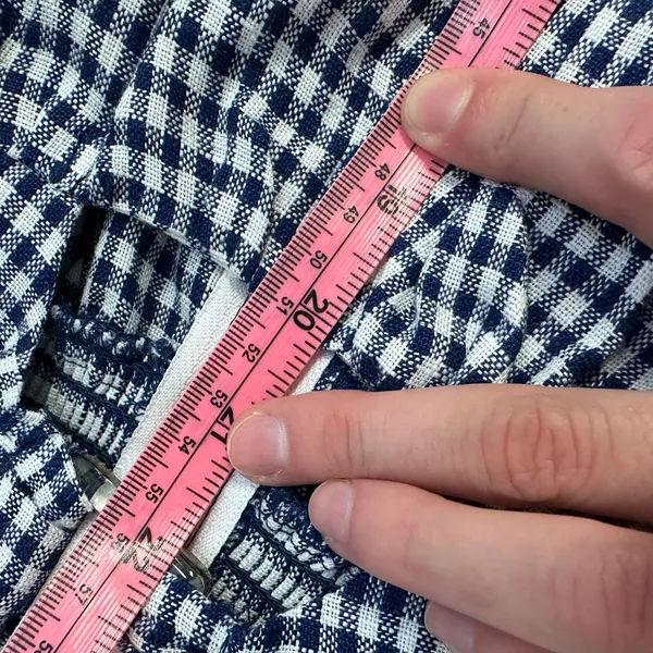 NEW Reformation Noel Gingham Linen Minidress Callah Check Navy White - Image 13