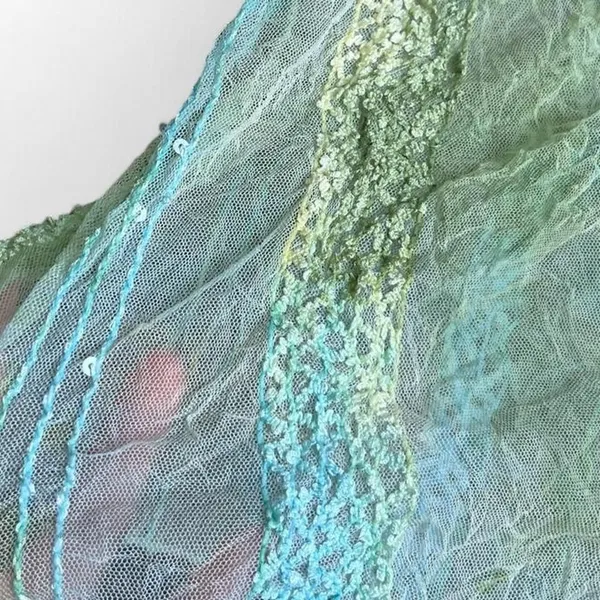 Source Unknown Unbranded Women's Blue and Green Vest - Image 2