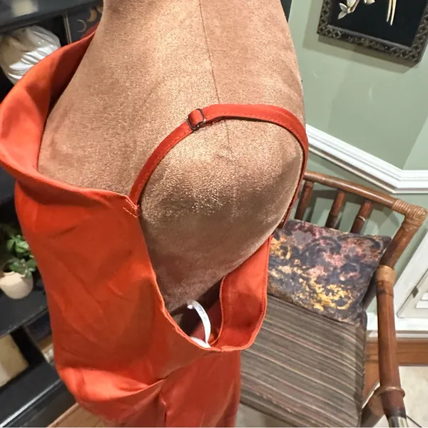 Lulus Silky Orange Maxi Dress – Taylor Swift-Inspired, Size Large - Image 7