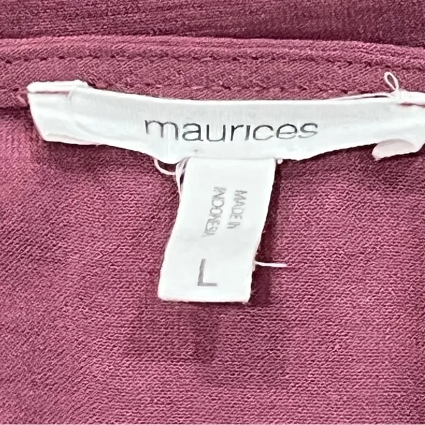 Maurices Mauve Pink Lantern Sleeve Lattice Neck Blouse Size Large - Image 10