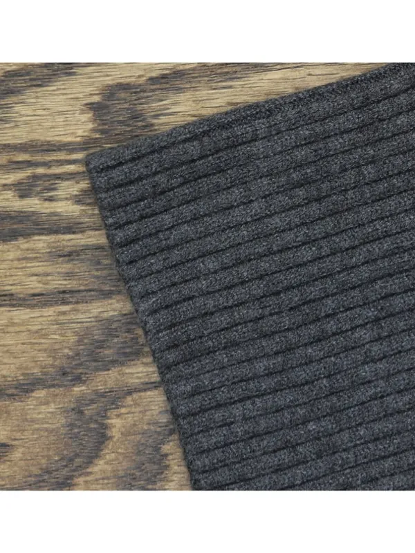 NWT A New Day Knit Polo Collar Ribbed Cuff Sweater Dress Dark Heather Gray M - Image 7
