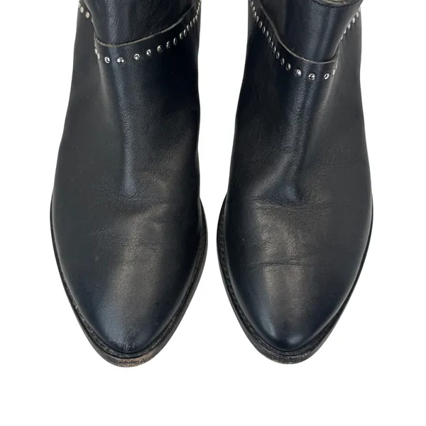 Thursday Boot Co Everyday Black Leather Studded Ankle Boots 6 Western Rocker‎ - Image 8