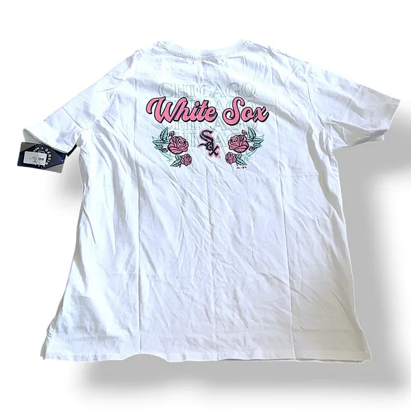 Majestic G-III 4Her Chicago White Sox Retro Roses T-Shirt XL NWT - Image 4