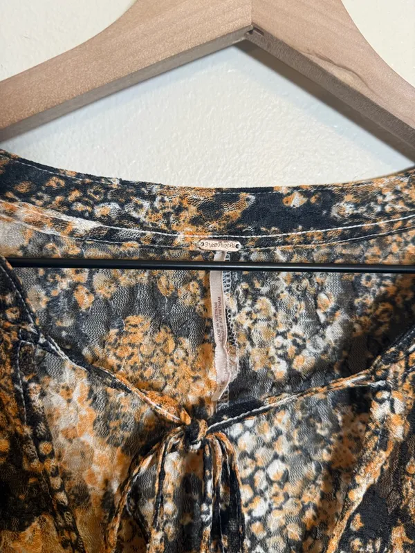 Free‎ People Out For The Night Snake Print Mesh Oversized Top - Image 5