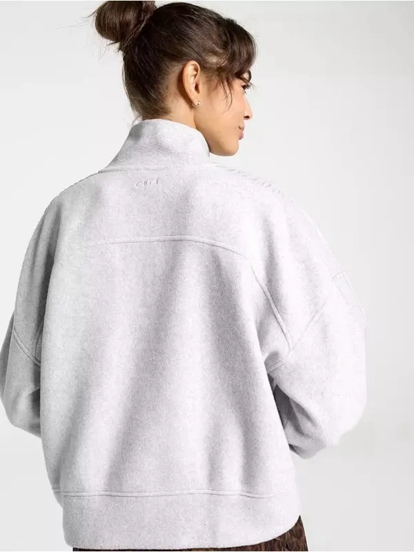 CALIA by Carrie Underwood Light Gray Half-Zip Fleece Pullover - Image 2