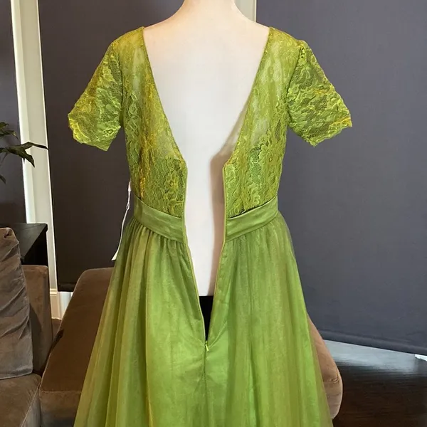 Women’s Full Length Tulle & Lace Sort Sleeve Dress with Zip Up Back Size 12 NWT - Image 7