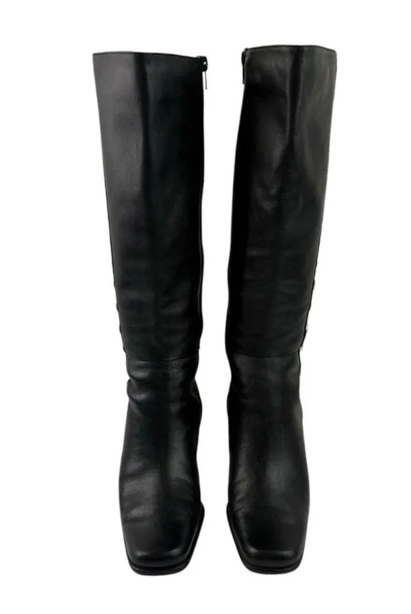 *Worthington Renee Boots Women’s Size 8 Black Leather Tall Classic Dark Acadamia - Image 2