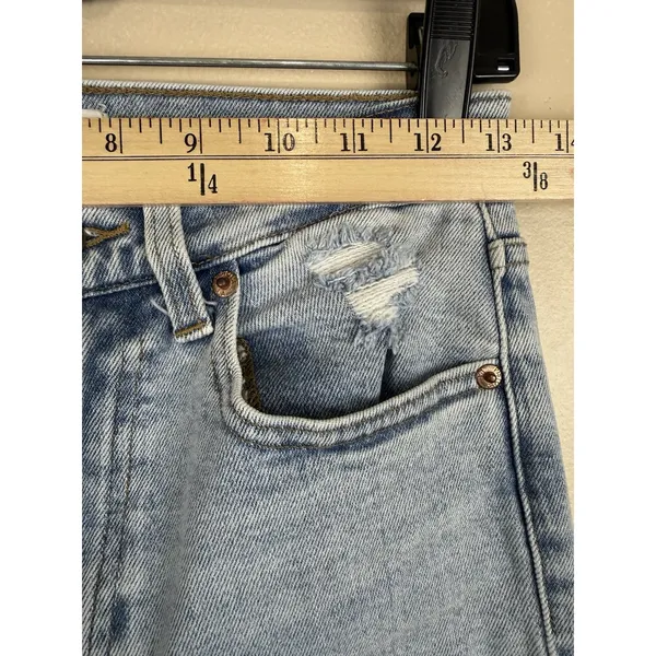 Pistola Women’s High Rise Cropped Denim Jeans Light Wash Raw Hem Size 26 - Image 10