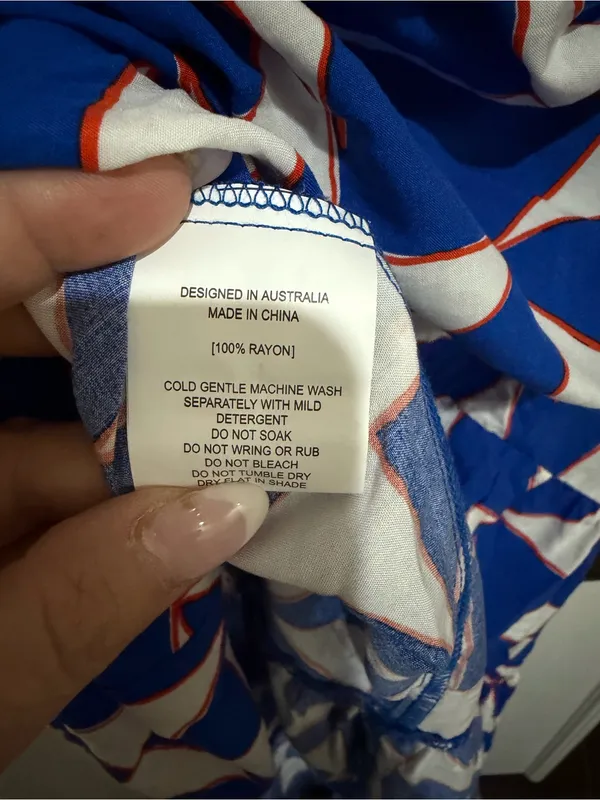 Able the Label Anthropologie Blue Geometric Tiered Maxi Skirt - Women's Small - Image 5