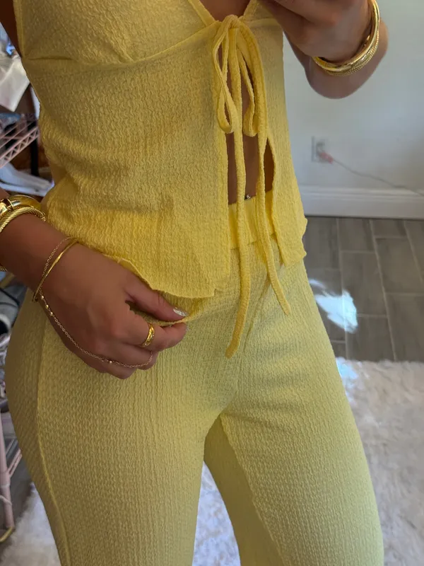 Matching Linen Set Yellow - Image 3