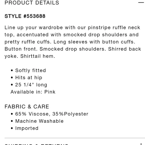 Ann Taylor pinstripe ruffle neck blouse - Image 10