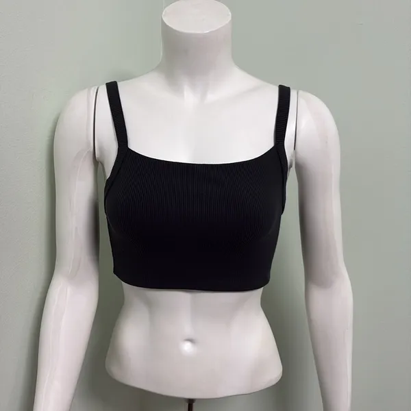 Aerie Black Ribbed Offline Sports Bra Small - Image 2