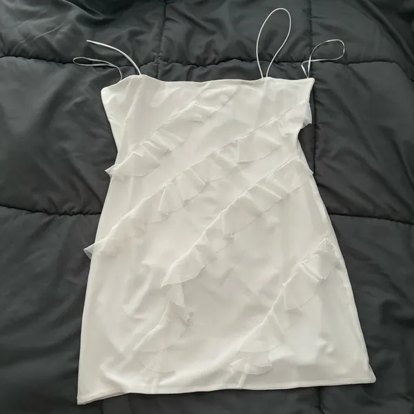 Princess Polly White Ruffle Mini Dress - Image 2