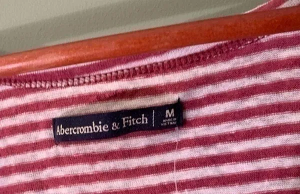 Abercrombie & Fitch peplum burgundy stripe… - Image 3