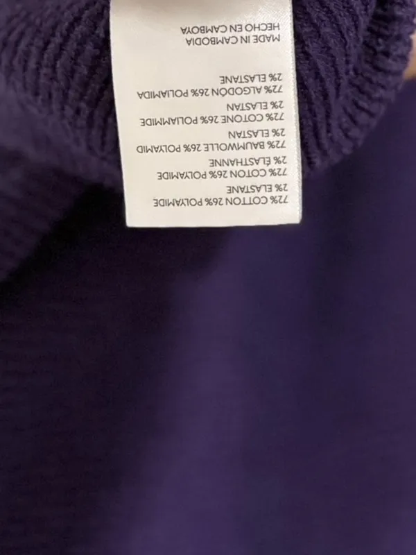 FREE PEOPLE Ottoman Cowl Purple Ribbed Sweater Pullover Top - Image 6