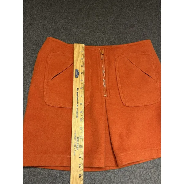 Vintage Y2K Women's Gap Wool Orange Mini Skirt, Size 6 Mad Men Retro‎ - Image 5