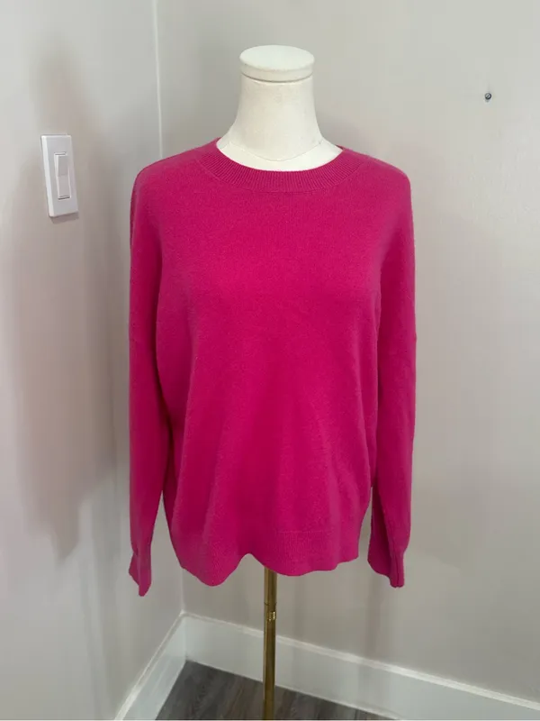 Madewell (Re)sponsible Cashmere Oversized Crewneck Sweater‎ pink Sz Large Medium - Image 2