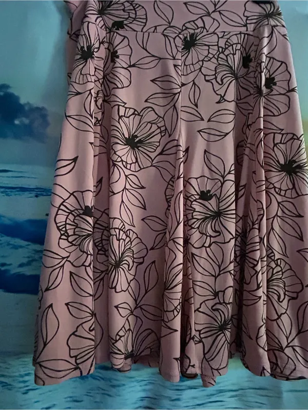 Apt. 9 Women's Pink Floral A-Line Stretch Waist Skirt SZ Large - Image 6