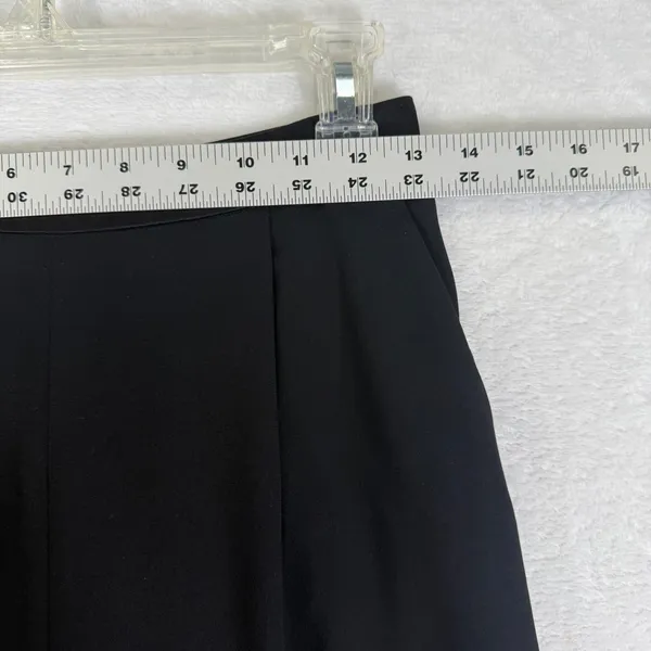 Alice + Olivia‎ Black High Rise Pleated Straight Leg Trousers Back Zip Career 4 - Image 3