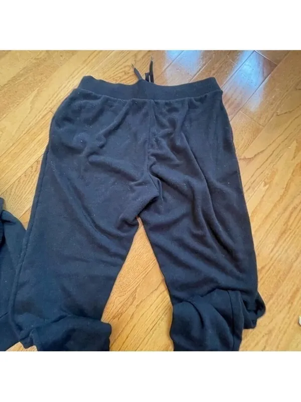 Victoria's Secret Black Loungewear sweatpants w embellishments Sz M Casual - Image 9