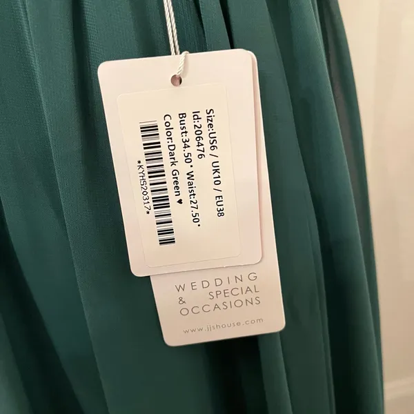 NWT JJ's House Chiffon Bridesmaid Dress Cascading Ruffles Sz 6 Dark Green 206476 - Image 13