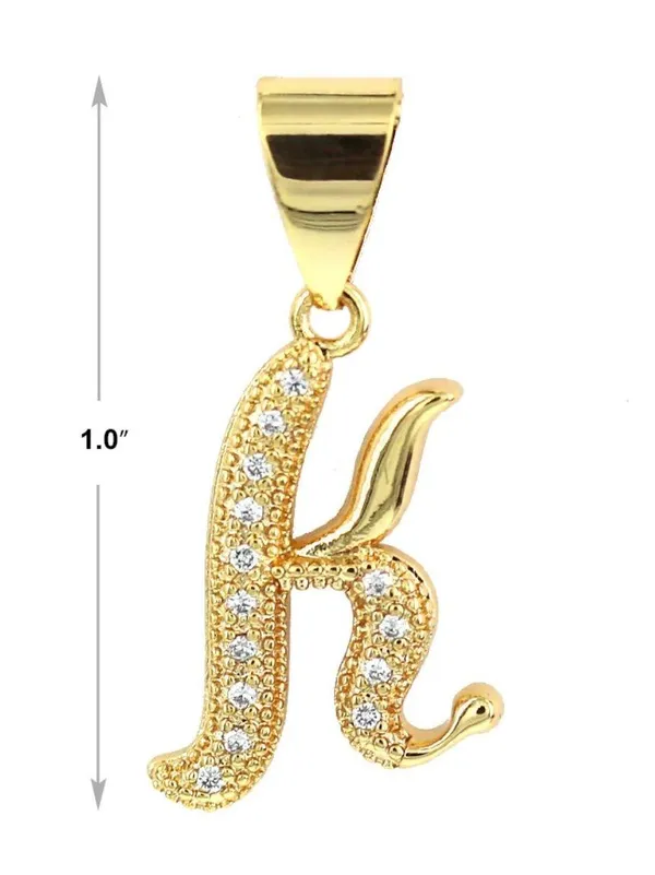 Gold Plated “K” Initial Pendant - Image 2