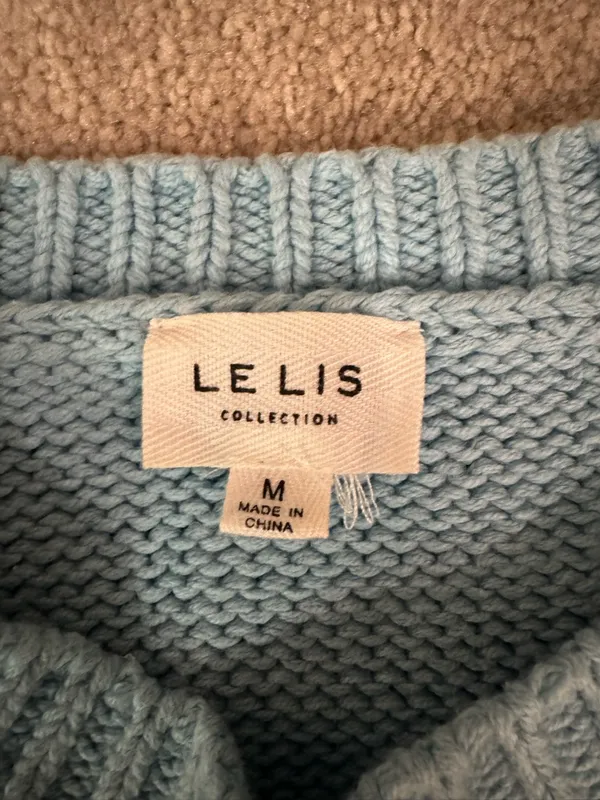 Le Lis Light Blue Sleeveless Crewneck Knit Vest - Image 2