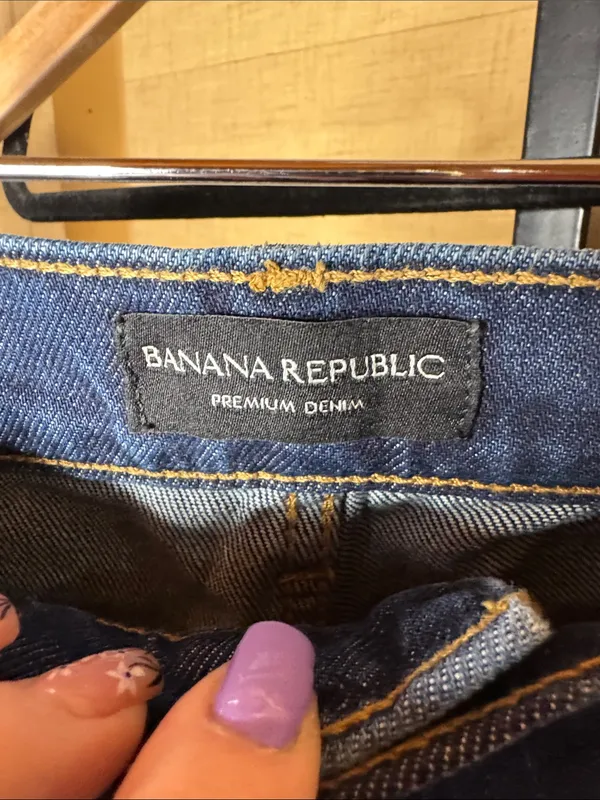 NWT Banana Republic High Rise Straight Jeans Dark Wash Size 30 - Image 4