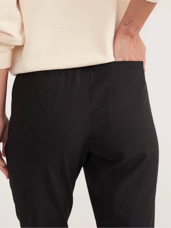 Marine Layer Allison Black Elastic-Waist Pants,Size S,97%Tencel,3%Spandex - Image 6