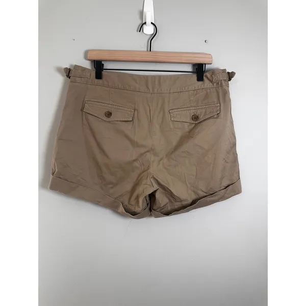 Banana Republic Heritage Khaki Chino Shorts Womens 12 Tan‎ Cotton Stretch Cuffed - Image 4