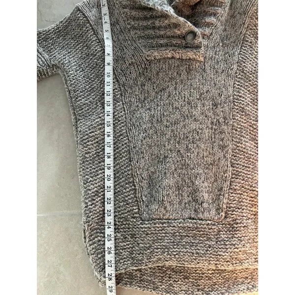 Theory Wool Sweater Womens Petite Gray Short Sleeve Chunky Cashmere Y2K Preppy‎ - Image 6