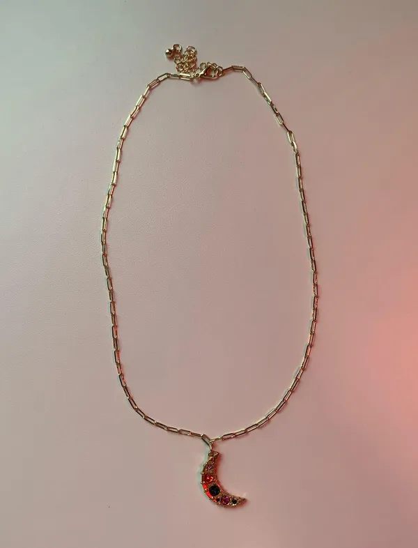 Handmade Gold Moon Necklace Crescent - Image 2