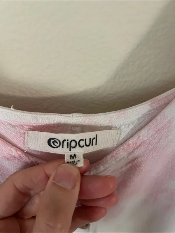 Rip curl boho Wipeout Pastel Tie Dye button down mini Dress M - Image 5